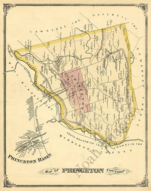 Map of Princeton Township NJ repro 16x20